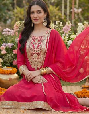 Women Ethnic Motifs Printed Regular Kurta with Trousers & With Dupatta 6