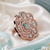 Rose gold finish mint cz stone adjustable ring