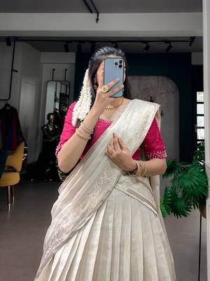 Women's Poly Kanjivaram Zari Weaving Half Saree Lehenga Set 2