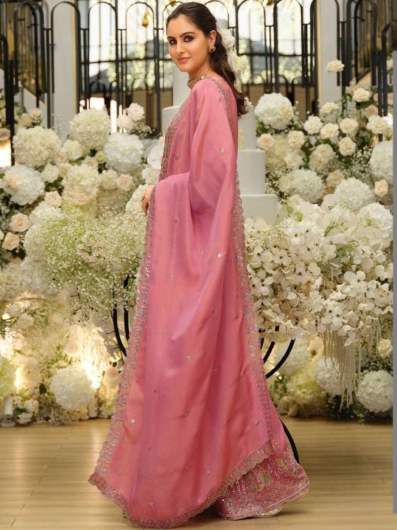 Women Ethnic Motifs Embroidered Regular Sequinned Kurta with Sharara & With Dupatta