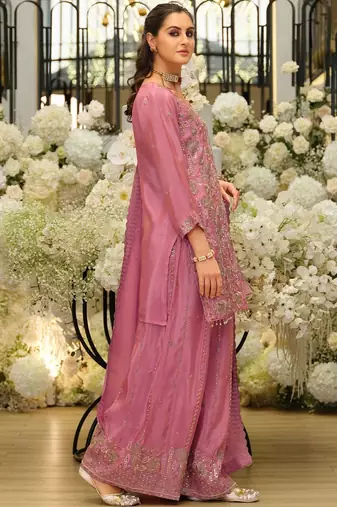 Women Ethnic Motifs Embroidered Regular Sequinned Kurta with Sharara & With Dupatta