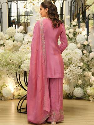Women Ethnic Motifs Embroidered Regular Sequinned Kurta with Sharara & With Dupatta 7