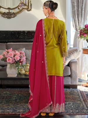 Women Ethnic Motifs Embroidered Panelled Thread Work Kurta with Palazzos & With Dupatta 3