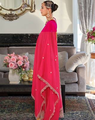 Women Ethnic Motifs Embroidered Panelled Thread Work Kurta with Palazzos & With Dupatta 5