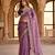 lavender color embroidery sequence work heavy border with buttis satin saree