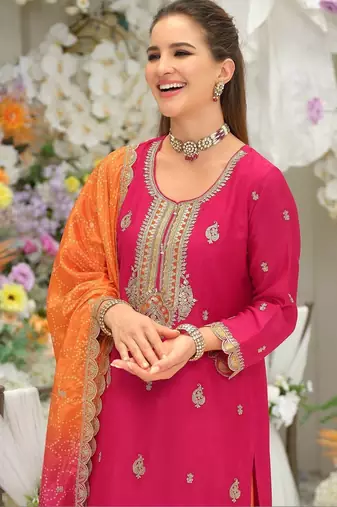 Women Ethnic Motifs Embroidered Regular Thread Work Kurta with Sharara & With Dupatta