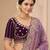 lavender color embroidery sequence work heavy border with buttis satin saree