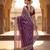 lavender color embroidery sequence work heavy border with buttis satin saree
