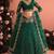 Dark Green Butterfly Net Heavy Embroidery With Stone Work