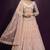 Peach Butterfly Net Heavy Embroidery With Stone Work