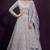 Light Lavender Butterfly Net Heavy Embroidery With Stone Work