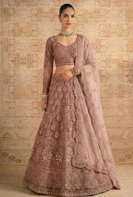 Mauve Butterfly Net Heavy Embroidery With Stone Work 2