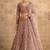 Mauve Butterfly Net Heavy Embroidery With Stone Work