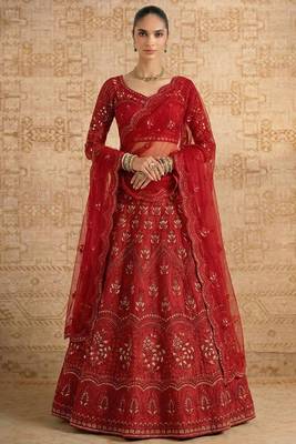 Red Butterfly Net Heavy Embroidery With Stone Work 2