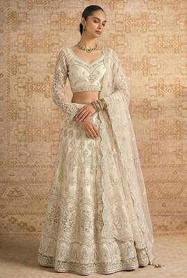 Off White Butterfly Net Heavy Embroidery With Stone Work 2