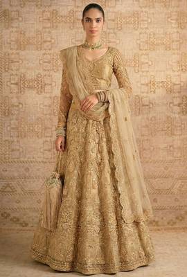 Beige Butterfly Net Heavy Embroidery With Stone Work 1