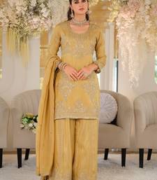 Women Ethnic Motifs Embroidered Regular Thread Work Kurta with Sharara & With Dupatta