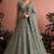 Sage Green Butterfly Net Heavy Embroidery With Stone Work