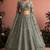 Sage Green Butterfly Net Heavy Embroidery With Stone Work