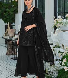 Women Ethnic Motifs Embroidered Regular Sequinned Kurta with Palazzos & With Dupatta