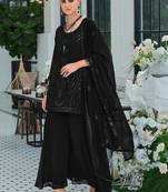 Women Ethnic Motifs Embroidered Regular Sequinned Kurta with Palazzos & With Dupatta