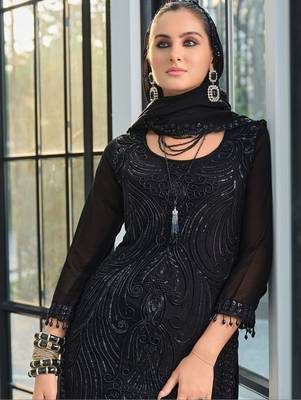 Women Ethnic Motifs Embroidered Regular Sequinned Kurta with Palazzos & With Dupatta 2