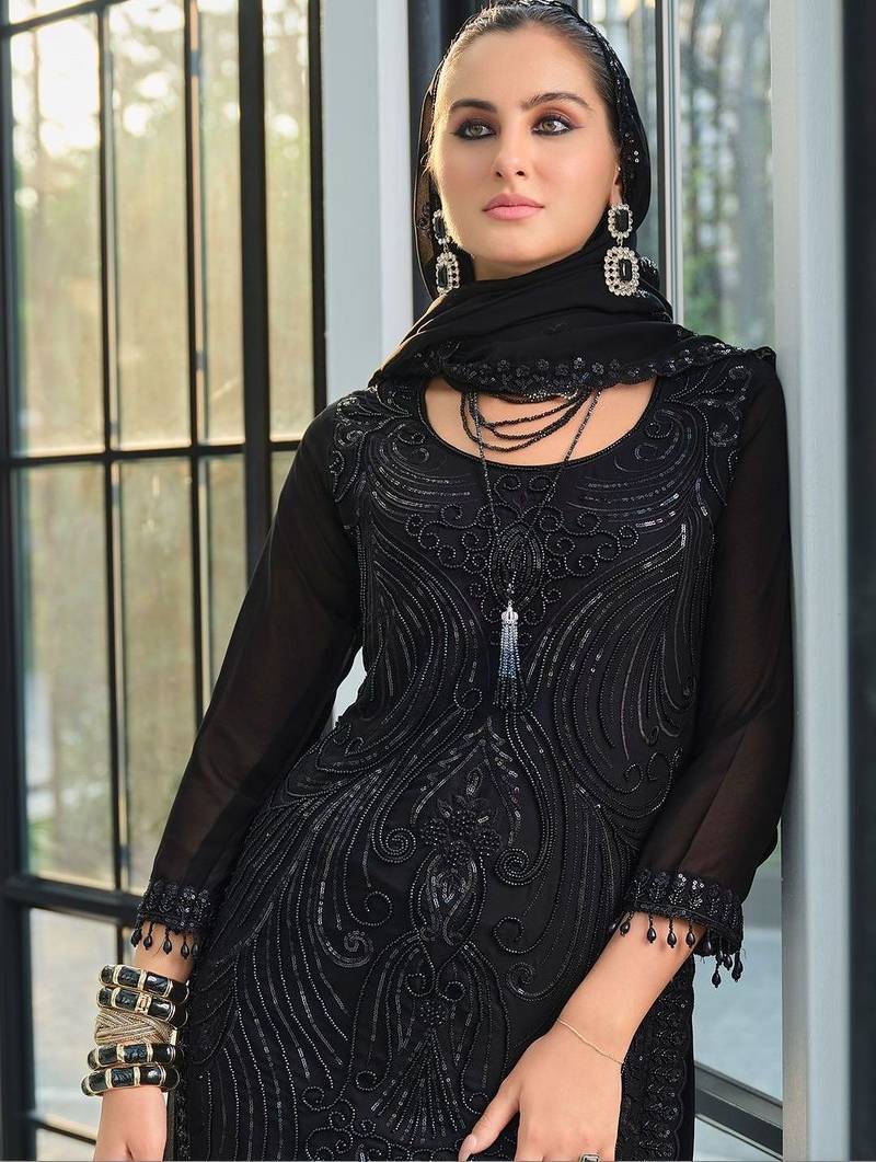 Women Ethnic Motifs Embroidered Regular Sequinned Kurta with Palazzos & With Dupatta
