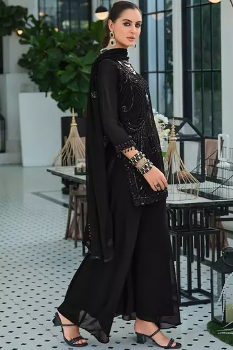 Women Ethnic Motifs Embroidered Regular Sequinned Kurta with Palazzos & With Dupatta
