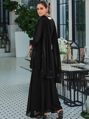 Women Ethnic Motifs Embroidered Regular Sequinned Kurta with Palazzos & With Dupatta 4