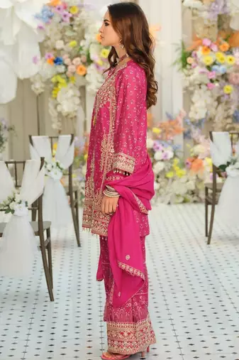 Women Ethnic Motifs Embroidered Regular Thread Work Kurta with Palazzos & With Dupatta