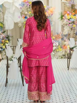 Women Ethnic Motifs Embroidered Regular Thread Work Kurta with Palazzos & With Dupatta 7
