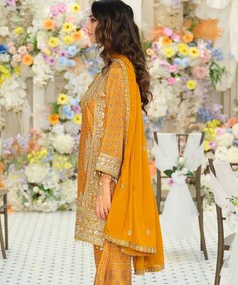 Women Ethnic Motifs Embroidered Regular Mirror Work Kurta with Palazzos & With Dupatta 3