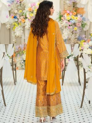 Women Ethnic Motifs Embroidered Regular Mirror Work Kurta with Palazzos & With Dupatta 7