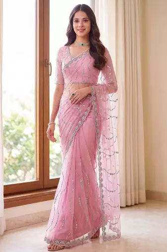 Designer beads embroidery saree