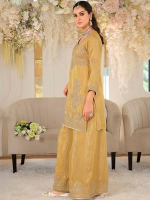 Women Ethnic Motifs Embroidered Regular Thread Work Kurta with Palazzos & With Dupatta 6