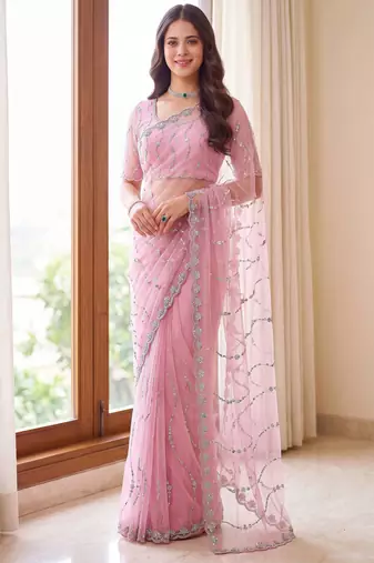 Designer beads embroidery saree