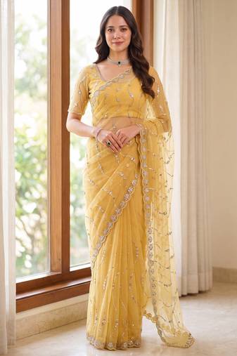 Designer beads embroidery saree