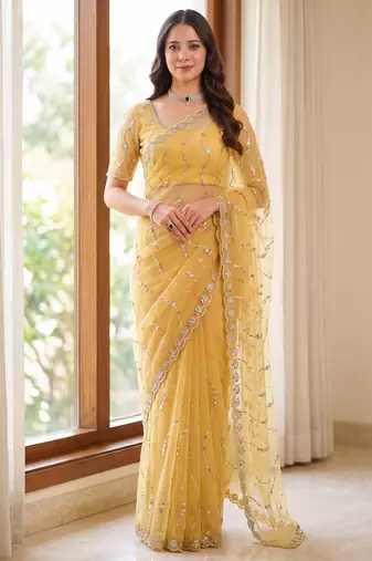 Designer beads embroidery saree