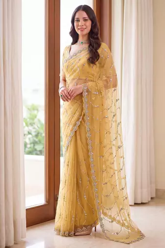 Designer beads embroidery saree