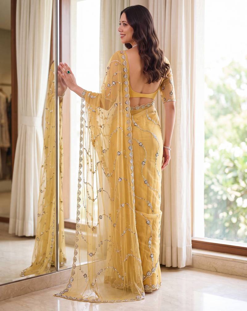 Designer beads embroidery saree