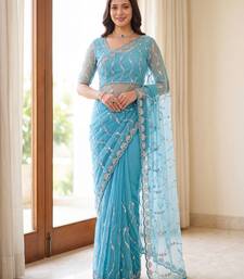 Designer beads embroidery saree