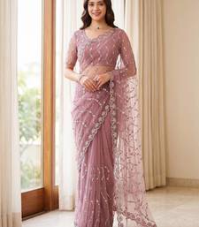 Designer beads embroidery saree
