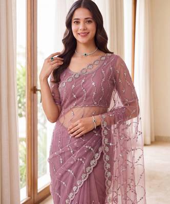 Designer beads embroidery saree 3