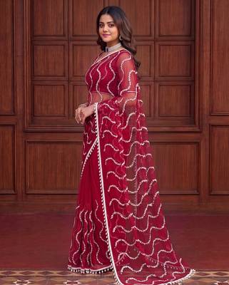 Designer beads embroidery saree 4