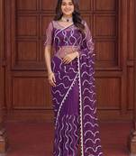 Designer beads embroidery saree