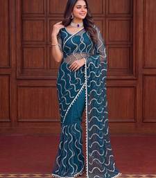 Designer beads embroidery saree