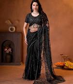 Designer beads,sequence, peal embroidery saree