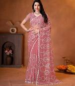 Designer beads,sequence, peal embroidery saree