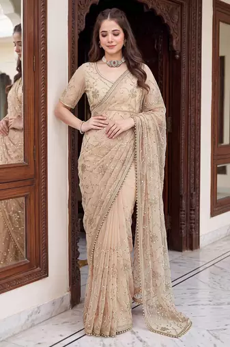 Designer beads embroidery saree