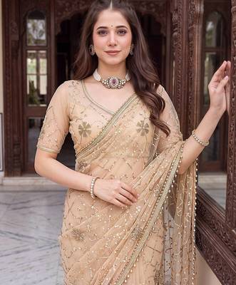 Designer beads embroidery saree 2